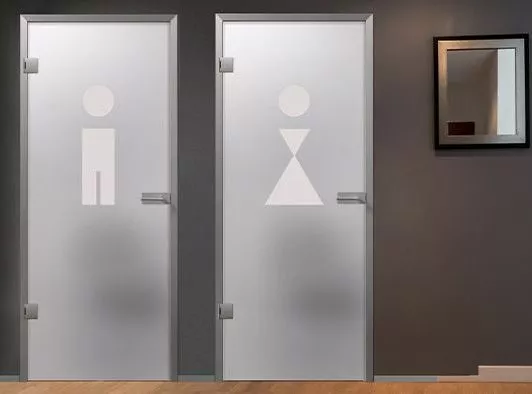 Frosted glass door and flooring installation